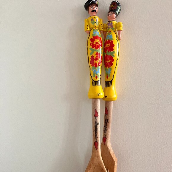 Kitsch Wooden Spoon and Fork - Budapest Characters - Never Been Used - Picture 5 of 9